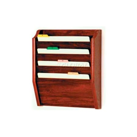 Wooden Mallet Wooden Mallet 4 Pocket Legal Size File Holder, Mahogany CH17-4MH